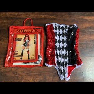 Roma Sexy Jester Harley Quinn Halloween Costume